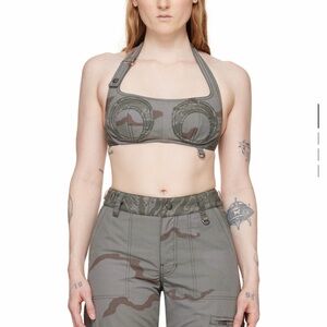 MARINE SERRE
Gray Regenerated Camo Bra